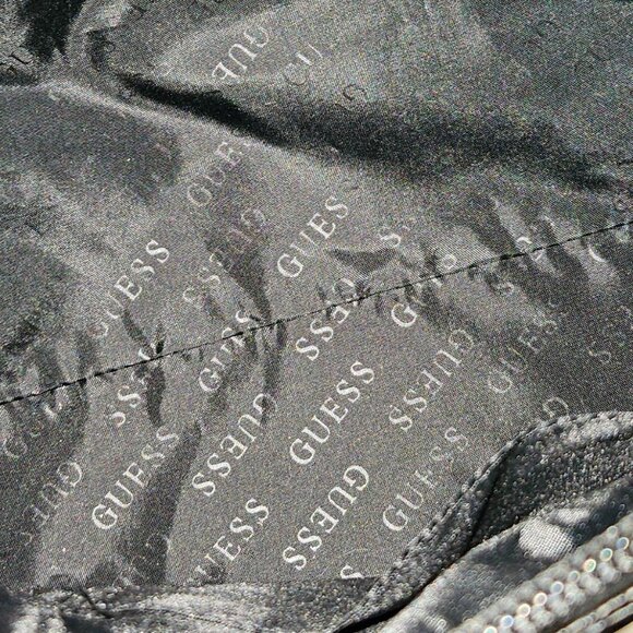 Guess Black and White Patent Faux Leather Duffle Tote - Picture 8 of 8